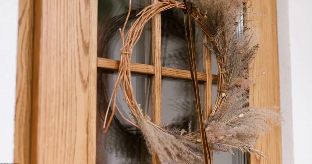 Neutral-toned dried grass and wheat wreath - minimalist spring decor ideas for rustic home styling